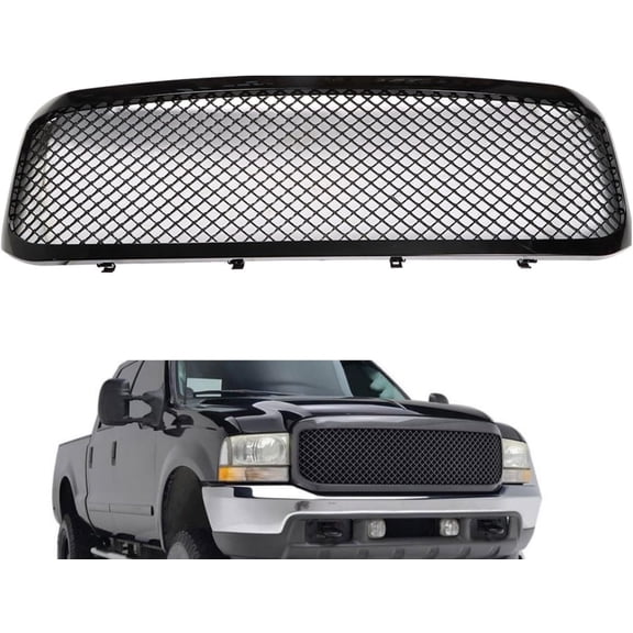 Waltyotur Front Hood Bumper Grille Grill Replacement for Excursion F250 F350 1999 2000 2001 2002 2003 2004 1C3Z8200BAA