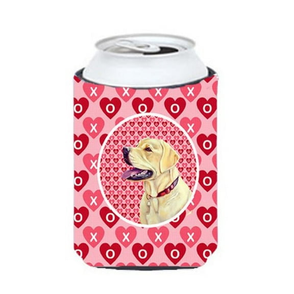 Labrador Valentines Love And Hearts Can Or bottle sleeve Hugger - 12 oz.