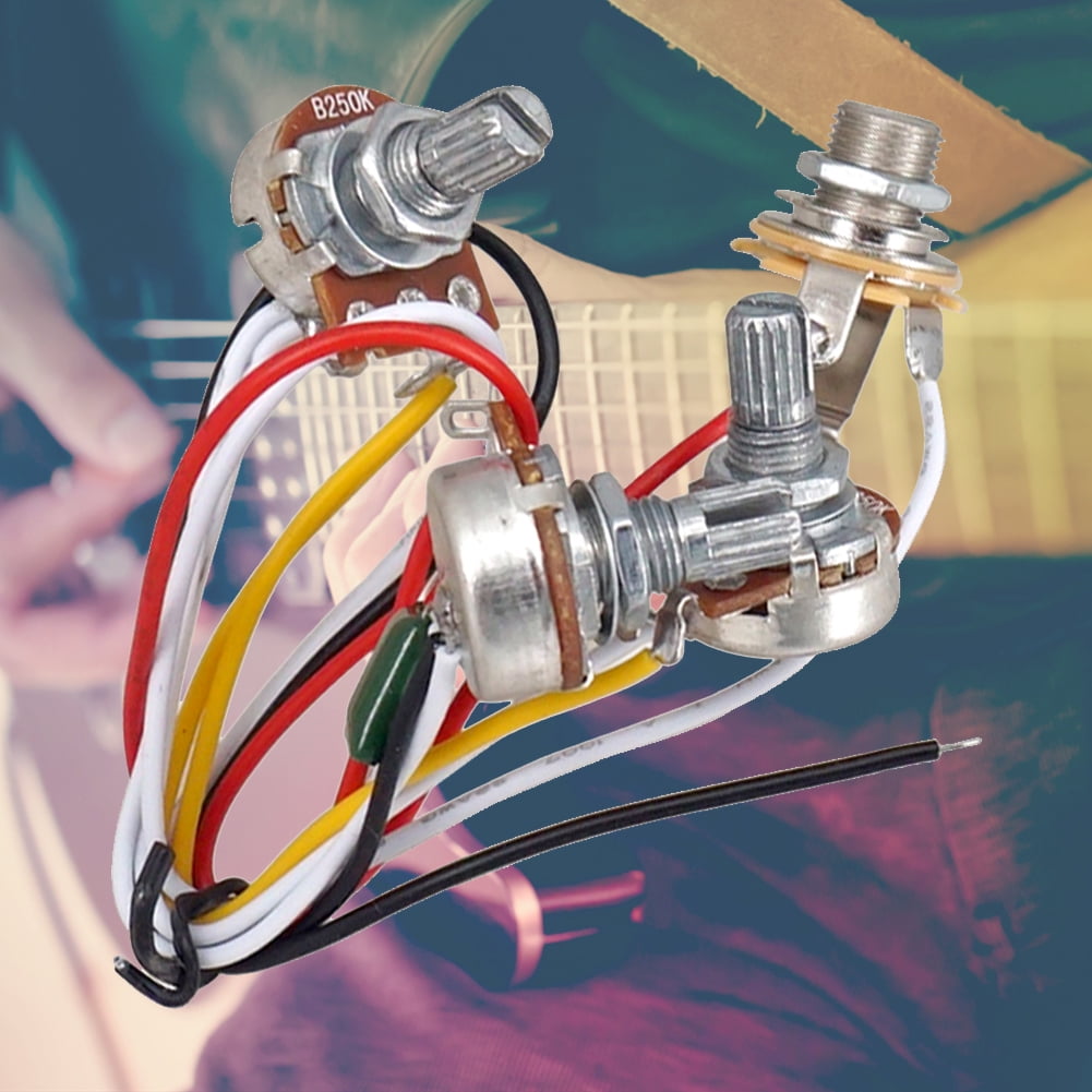NEUF Harnais De Câblage Basse Précâblé Pour Guitare Basse De Précision 250K Pots 1V1T Prise Jack