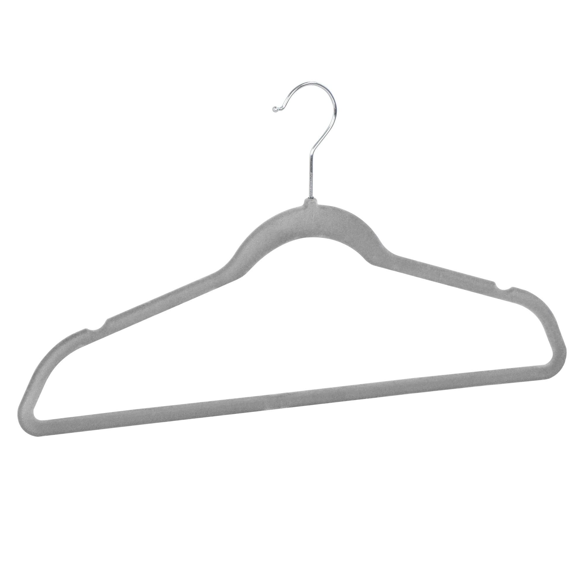 ZENY Clothes Hangers Set Flocked Velvet No-slip Durable Coat Jacket Hangers Space Saving Hangers(100pcs, Gray, Velvet)
