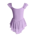 thumbnail image 5 of hengsof Girls Solid Color Dance Leotard Sweet Ruffle Sleeve Round Neck Mesh Skirt Ballet Practice Romper 3-15 Years, 5 of 7