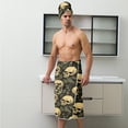 thumbnail image 6 of Colevkie Men's Soft Absorbent Bath Skirt & Towel 2 Pieces Set Adjustable Lightweight Beach Towel Shower Skirt Bath Wrap Set for Bathroom Home Sauna Hotel Printed Skulls Pattern, 6 of 7