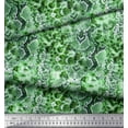 thumbnail image 2 of Soimoi Green Cotton Duck Fabric Leopard & Snake Animal Skin Print Fabric by the Yard 42 Inch Wide, 2 of 3