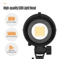 thumbnail image 2 of Lámpara de fotografía Luz de video continua LED de estudio compacta de 80 W Brillo de 5600 K Montaje Bowens ajustable para transmisión de video en vivo Producto de retrato Fotografía de boda Abody Lámpara de fotografía, 2 of 7