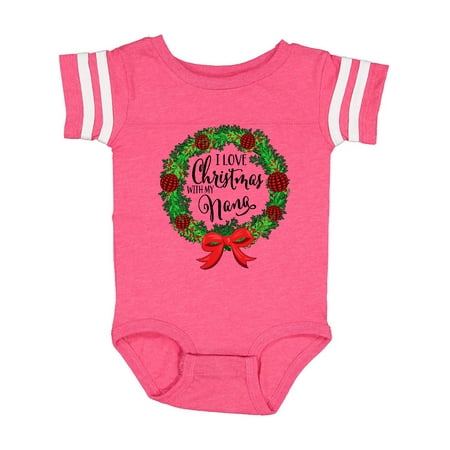 

Inktastic I Love Christmas with My Nana Wreath Gift Baby Boy or Baby Girl Bodysuit