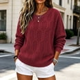 thumbnail image 2 of Edvintorg Women's Classic Crew Neck Casual Fall Sweaters Long Sleeve Loose Pullover Knit Top Business Dressy Thick Knitted Sweater, 2 of 8