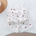 thumbnail image 2 of LNMQLPDBS Toddler Sets for Girls Home Set 2pcs Cute Print Summer Sleeveless Cami Tops and Shorts Infant Outfits Set Baby Girl Gifts Newborn Gift Set Kids Soft Cute Summer Vest Outfits E 3-4 Years, 2 of 9