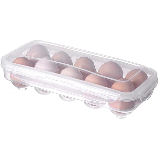 Frigorífico bandeja de huevos | caja de transporte caja multifuncional con tapa | Caja de almacenamiento de caja de huevos transparente hecha de plástico. Adepaton WL-00917-1
