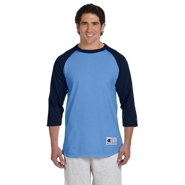 Camiseta Raglan Adulto AZUL CLARO/ MARINO 2XL Campeón T1397