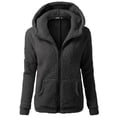 thumbnail image 3 of Abcnature Women Hooded Sweater Coat Warm Wool Zipper Coat Cotton Coat Outwear Black 4XL, 3 of 5
