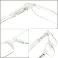 thumbnail image 7 of 5 Pairs of Transparent Retro Rectangle Spring Hinge Reading Glasses 2.00 for Men and Women, Clear Half Rimless Lightweight Plastic Readers +2.00, 7 of 7