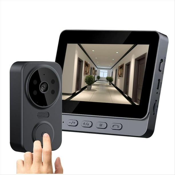 Video Timbre Noche HD Cámara USB C 2,4 GHz 2 Vías de Voz 1080P Gran Angular Lente Video Timbre para Casa Apartamento