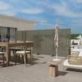 thumbnail image 5 of MAYEERTY 72×47" Outdoor Gray Olive Metal Privacy Panel Screen for Backyard & Garden, Geometric Square Pattern, 5 of 10