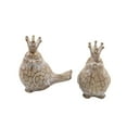 thumbnail image 4 of Set of 2 Royal Bird Figurines - Decorative Resin Sculptures with Crown - Elegant Home Accent for Living Room, Office & Bedroom - Polyresin Bird Statues - 6" Brown, 4 of 12