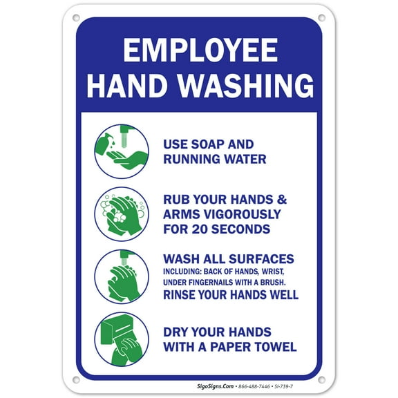 Employees Hand Washing Rules Sign,