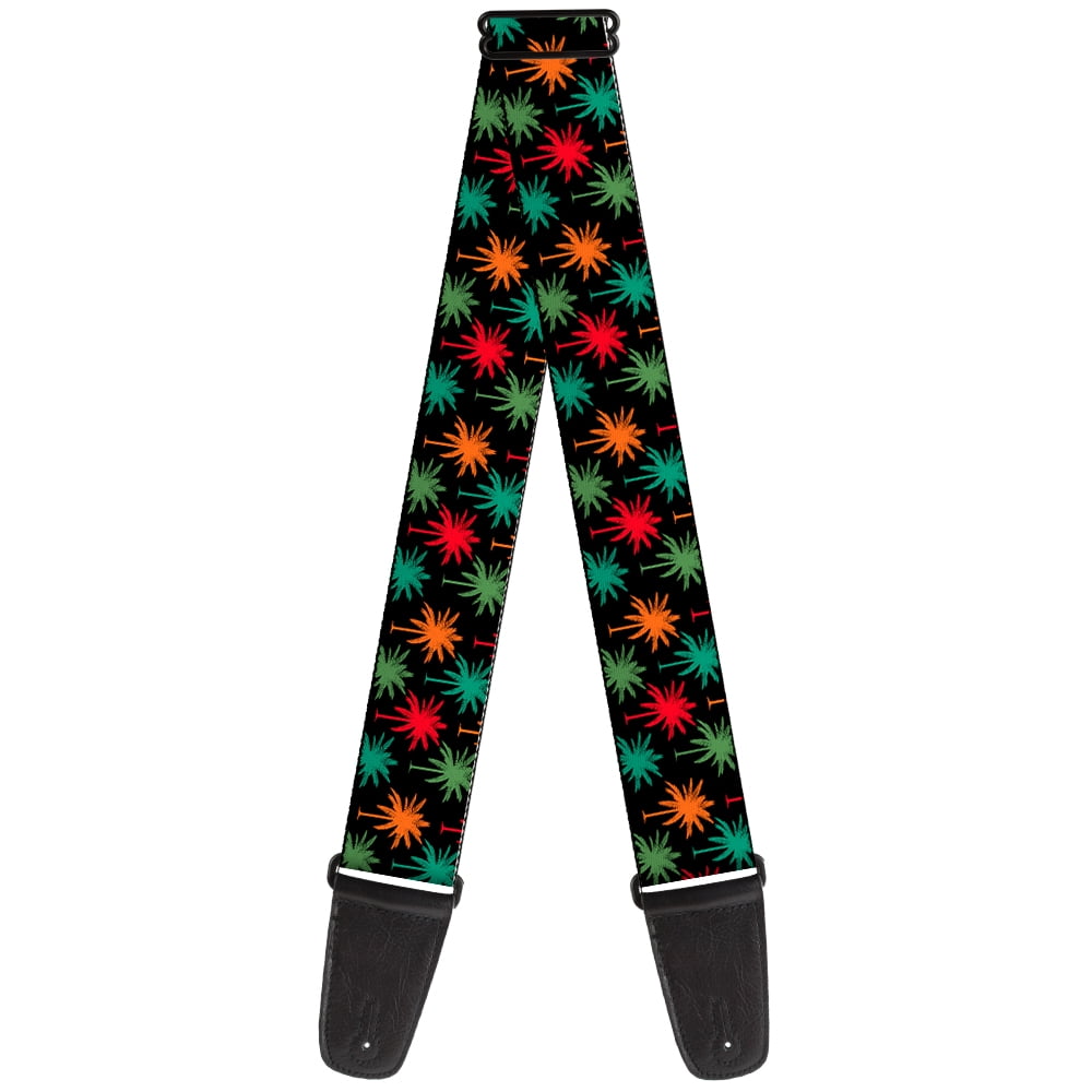Buckle-Down Guitar Strap, Palm Trees Black Multi Color, 2 Inches Wide