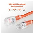 thumbnail image 2 of 100ft Extension Cord 16AWG 10A, Heavy Duty Outdoor Cord, Lighted End, 3 Prong Grounded, 1250W, ETL Listed for Tools & Appliances, 2 of 9