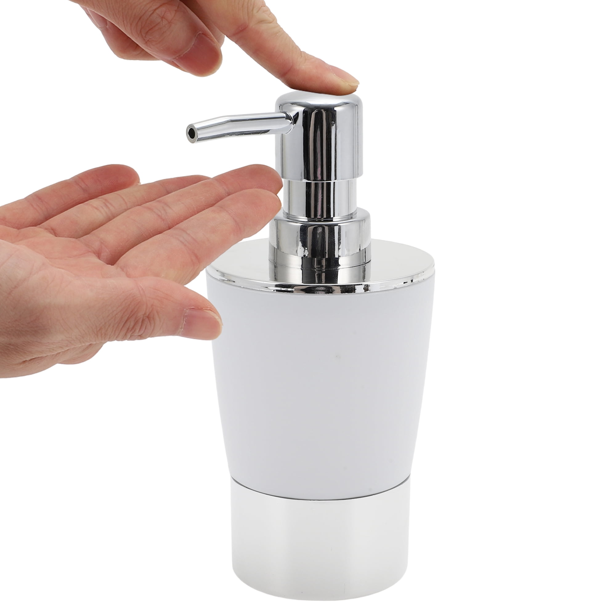 Unique Bargains 1 Set  Plating Soap Pump Dispenser Set for Bathroom for Laundry Rooms White