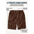 thumbnail image 2 of Boulder Creek By Kingsize Men's Big & Tall  12" Side-Elastic Stacked Cargo Pocket Shorts, 2 of 6