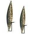 thumbnail image 2 of DecorShore "Bella Palacio” Glass Mosaic & Metal Wall Mounted Decorative Candle Holder Wall Sconce,Set of 2, Large Size 18 in. Light Weight Wall Decor (Golden Sands), 2 of 7