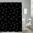 thumbnail image 2 of Black Heart Shower Curtain Valentine''s Day Romantic Love Sweet Lover Minimalist Modern Bathroom Decor Curtains Set with Hooks, 35" W x 70" H, 2 of 6