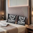 thumbnail image 2 of Set of 2 18x18in Throw Pillow Covers - Stylish Black Square Cushion Cases with Handwritten ' STYLE the Switery ' Design for Couch Bed Car Decor, 2 of 8