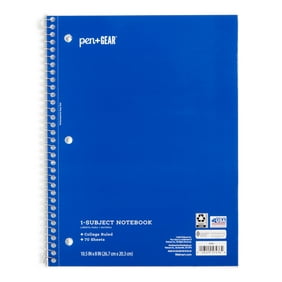 Pen+Gear 1-Subject Notebook, College Ruled, Blue, 70 Sheets
