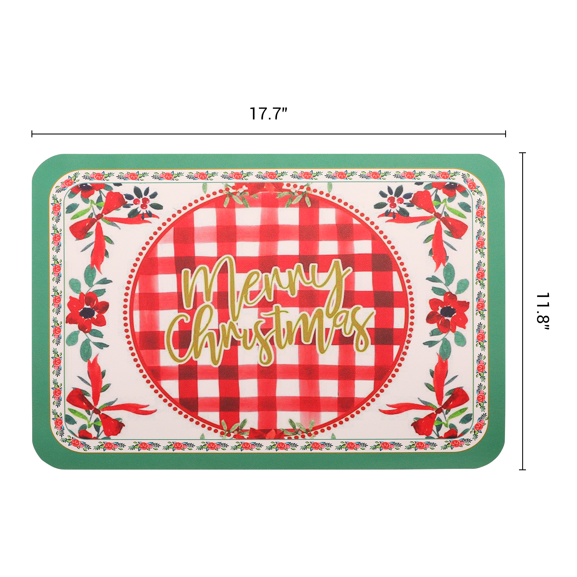 Unique Bargains Set of 6 Washable Leather Placemats Kitchen Table Mat Red/Green