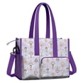 thumbnail image 2 of Teacher Tote Bag,Light Purple Fairy Princess Pattern Teacher Utility Tote Bag,Large Work Tote Bags for Women with Multiple Pockets,Top Zipper Closure,13.8x10.6x6.7 Inch, 2 of 5