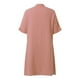 thumbnail image 4 of Vestido informal de mujer de color liso con botones y largo medio - Manga corta, corte holgado, cuello en V, prenda versátil para el verano, 4 of 8