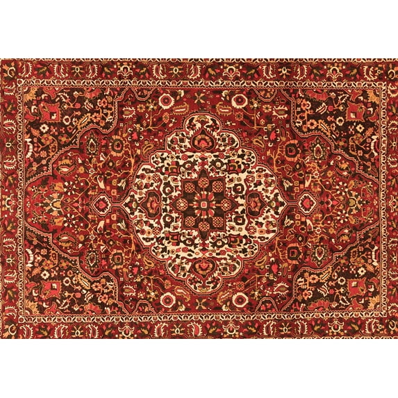 Ahgly Company Indoor Rectangle Persian Orange Traditional Area Rugs, 7' x 9'