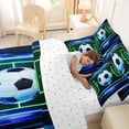 thumbnail image 5 of Erosebridal Football Sport Games 7 Pieces Bedding Comforter Set,Cartoon Soccer Court Print Full Bedding Set For Kids Boys,Reversible, 5 of 7