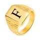 thumbnail image 1 of Anillos con iniciales de Color dorado para hombre, joyería de acero inoxidable con letras personalizadas, A-Z, sello para el dedo meñique, regalo personalizado, 1 of 4