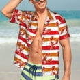 thumbnail image 5 of Picia Red Lobster Gentle Cotton Regular Fit Short Sleeve Casual Hawaiian Shirt for Men-3X-Large, 5 of 9