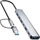 thumbnail image 1 of Aluminio 7 en 1 USB C/USB Hub, 2* USB C y 5* USB, USB 3.0 y USB 2.0 Puertos, Adaptador divisor USB portátil ultra delgado para computadora portátil, PS4, unidad flash, HDD, Xbox, impresora, ratón, 1 of 7