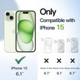 thumbnail image 2 of JETech Case for iPhone 15 6.1-Inch, Shockproof Phone Bumper Cover, Solid Color Matte TPU Frame, Anti-Scratch Clear Back (Green), 2 of 6