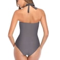 thumbnail image 3 of Plus Size Swimsuit For Women Women'S Swimwear Bottoms Womens Two Pieces Bikini One Shoulder Bandeau High Cut Swimwear Padded Bathing SuitGreyXL, 3 of 4