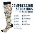thumbnail image 2 of FORMRS Womens Knee High Socks Casual Long Thick Travel Daily Wear, 1 Pair, Whimsical Leaves, 2 of 6