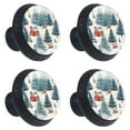 thumbnail image 2 of 4 Pcs Merry Chrismas Knobs for Kitchen Cabinet Cupboard Dresser Bookcase Drawer Pulls Handles Round Home Decor, 2 of 8