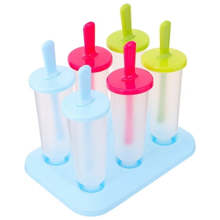 

2pcs 6-Grid DIY Ice Cream Mold Silicone Ice Mold Creative Ice Maker Ice Cream Making Tool for Kids Boys Girls (Mixed Color)