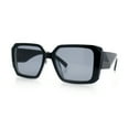 thumbnail image 5 of Womens Diamond Bevel Rectangle Classy Plastic Designer Fashion Sunglasses [Black - Smoke], 5 of 7