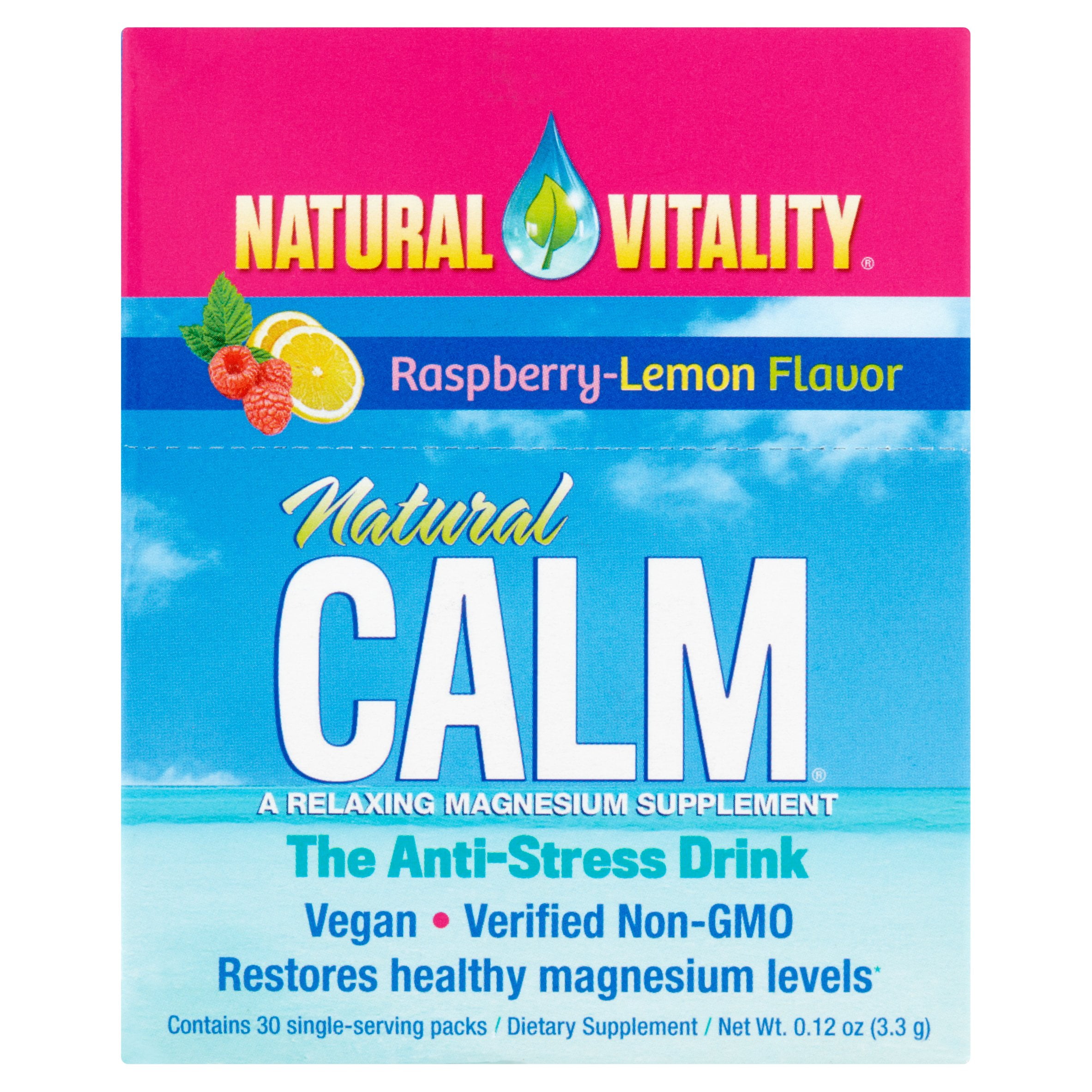 Natural Vitality Raspberry-Lemon Flavor Natural Calm Magnesium Dietary ...