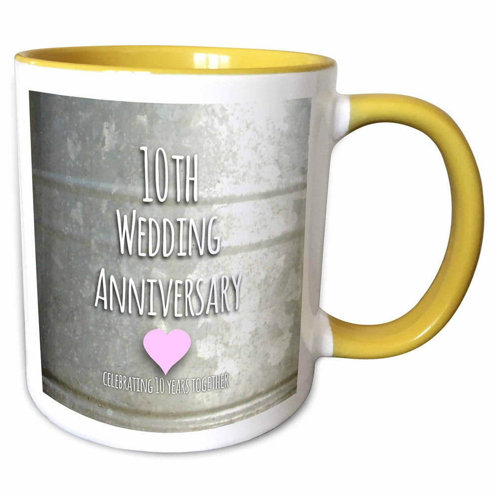 3dRose 10th Wedding Anniversary gift - Tin celebrating 10 years