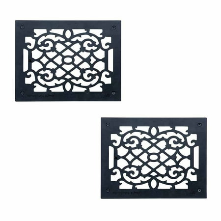 

2 Heat Register Floor Vent Grate Cast Aluminum 9.5 x 11 3/8 Renovator s Supply