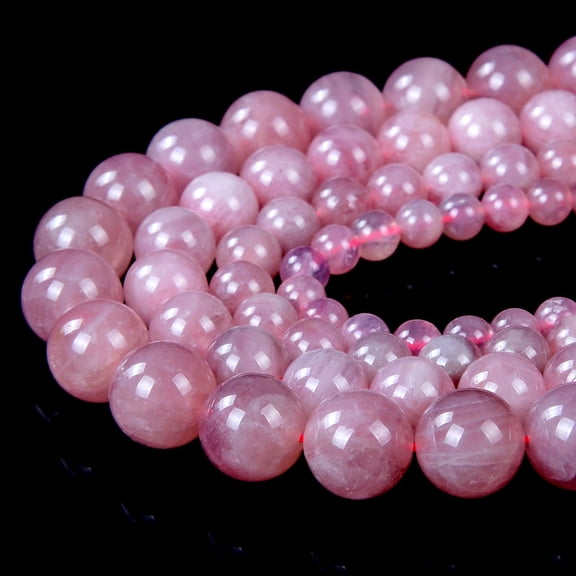 Genuine Natural Madagascar Rose Quartz Gemstone Grade AAA Light Purple Pink Round 5mm,6mm,7mm,8mm Loose Beads 15.5 Inch