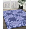 thumbnail image 3 of Ahgly Company Machine Washable Indoor Round Transitional Jeans Blue Area Rugs, 5' Round, 3 of 7