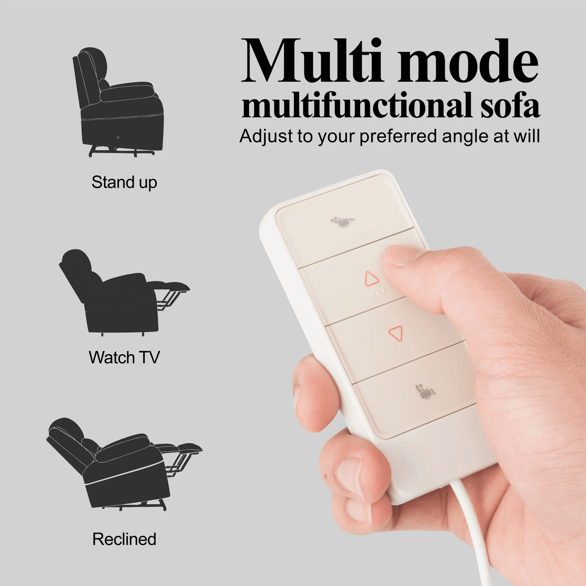 BSHTI 34.84" Power Recliner Chair with Remote – Chenille Upholstery, Ergonomic Lounge Chair for Living Room, Adjustable Recliner for Small Spaces and Home Theater, Dark Grey