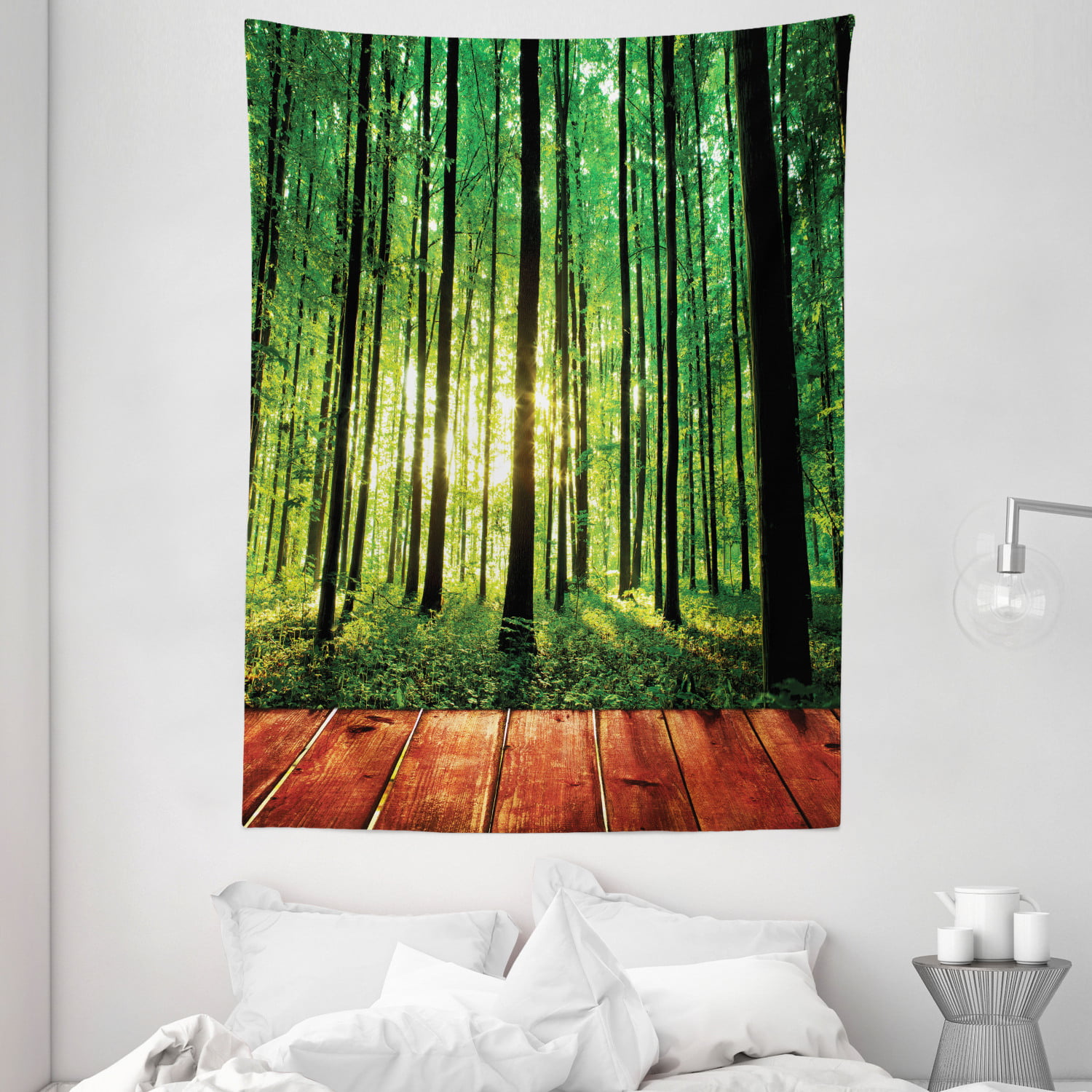 Natural Landscape Tapestry Tropical Waterfall Maple Forest Wall Hanging Sheets 