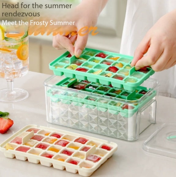 1pc Food-Grade Ice Cube Tray, Easy Press Type Ice Maker for Home Freezer