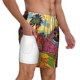 thumbnail image 2 of Sigee Beautiful African Woman Print Mens Swim Trunks with Compression Liner Quick Dry Swim Stretch Beach Shorts with Pockets,S-3XL, 2 of 7